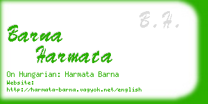 barna harmata business card
